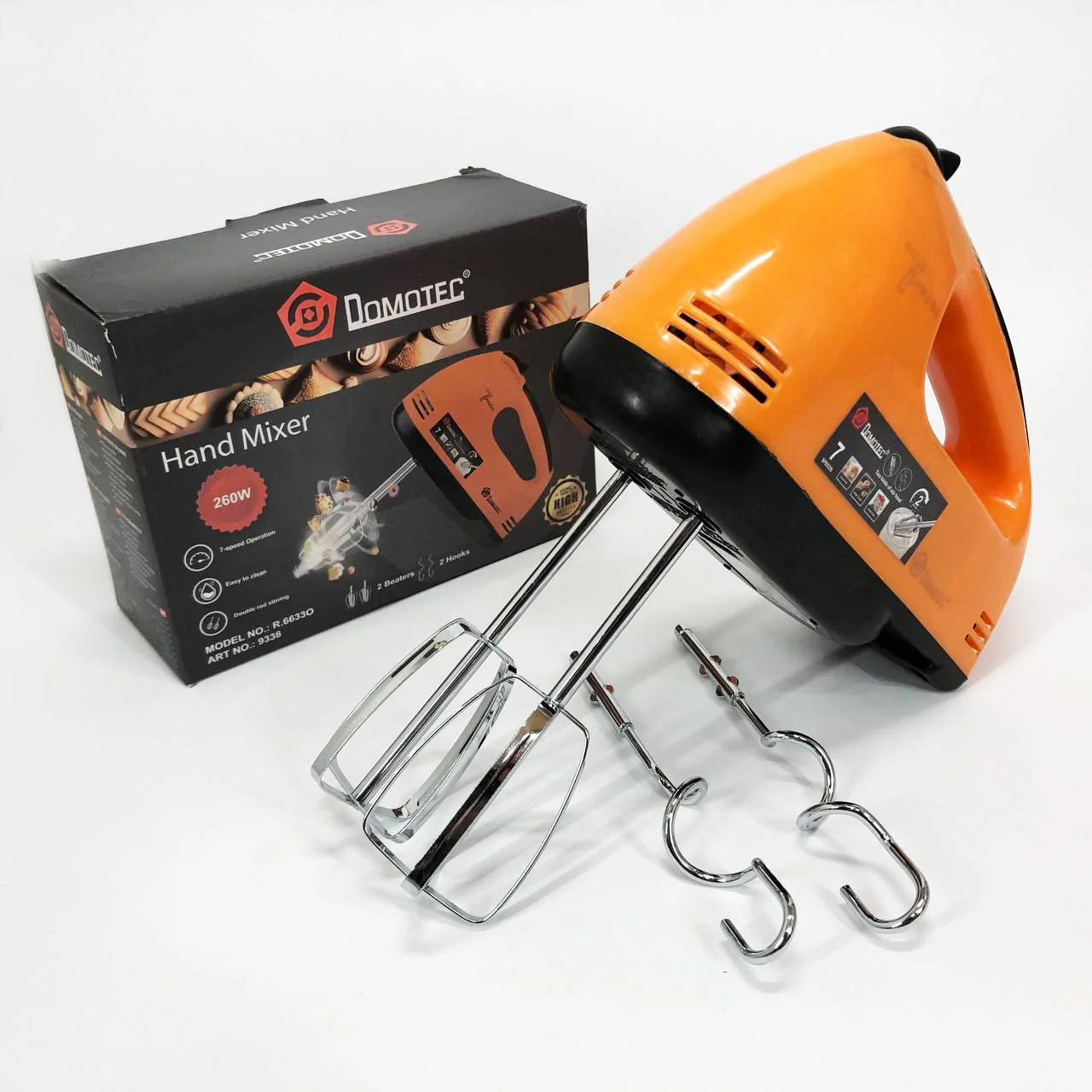 Миксер DOMOTEC R6633O 260 Вт з 7 швидкостями для домашнього використання - Зображення 10