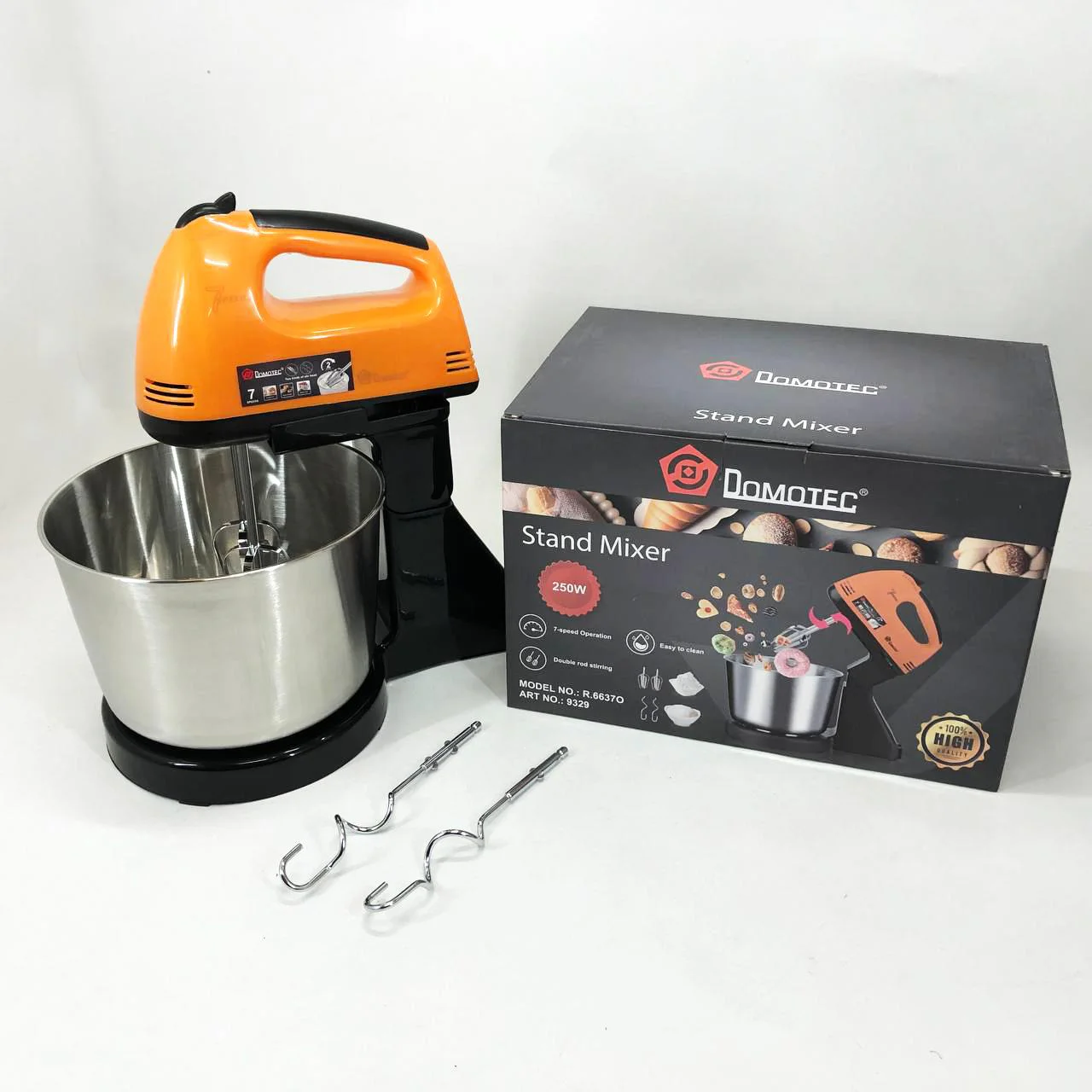 Стаціонарний міксер Domotec R6637O 250 Вт з 7 швидкостями та чашею для кухні - Зображення 7