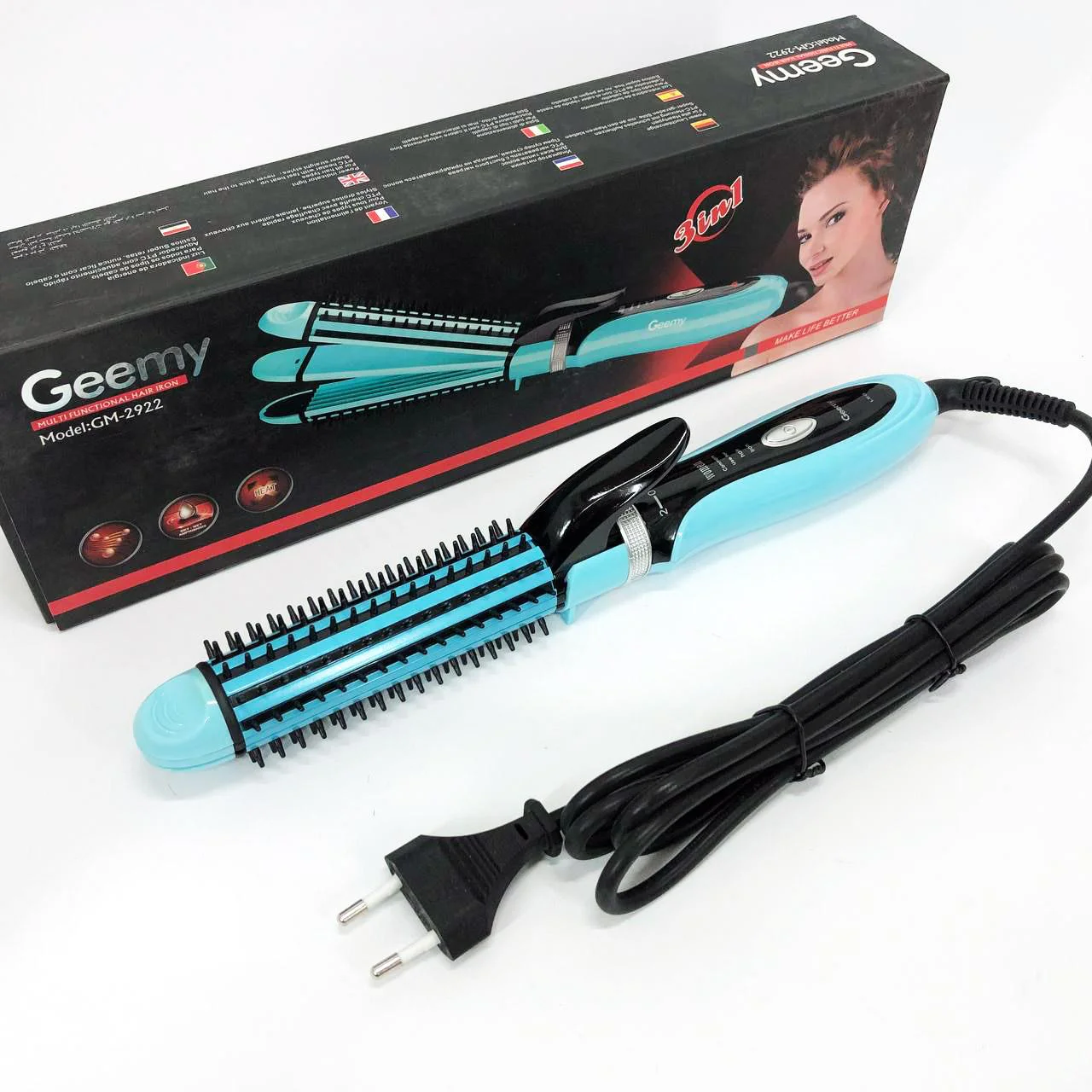 Плойка-утюжок Geemy GM-2922 3в1 для об'ємних укладок - Зображення 5