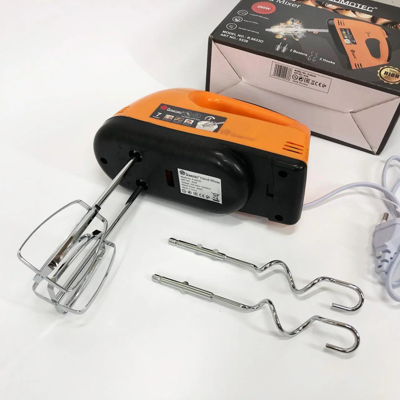 Миксер DOMOTEC R6633O 260 Вт з 7 швидкостями для домашнього використання - Зображення 3