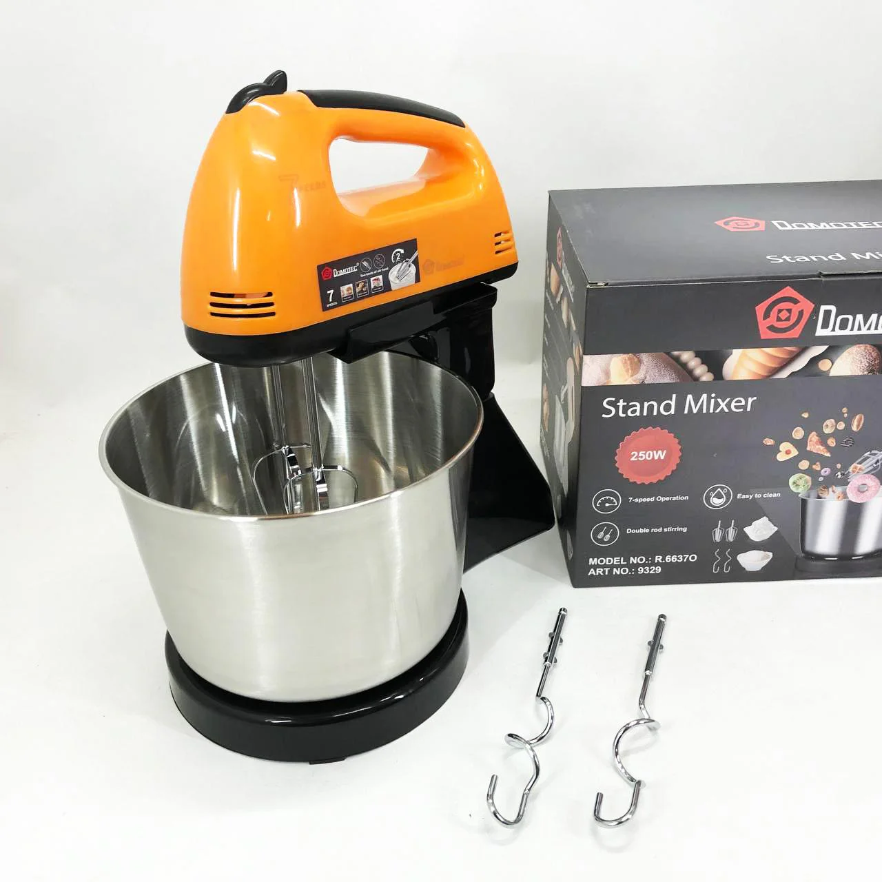 Стаціонарний міксер Domotec R6637O 250 Вт з 7 швидкостями та чашею для кухні - Зображення 9