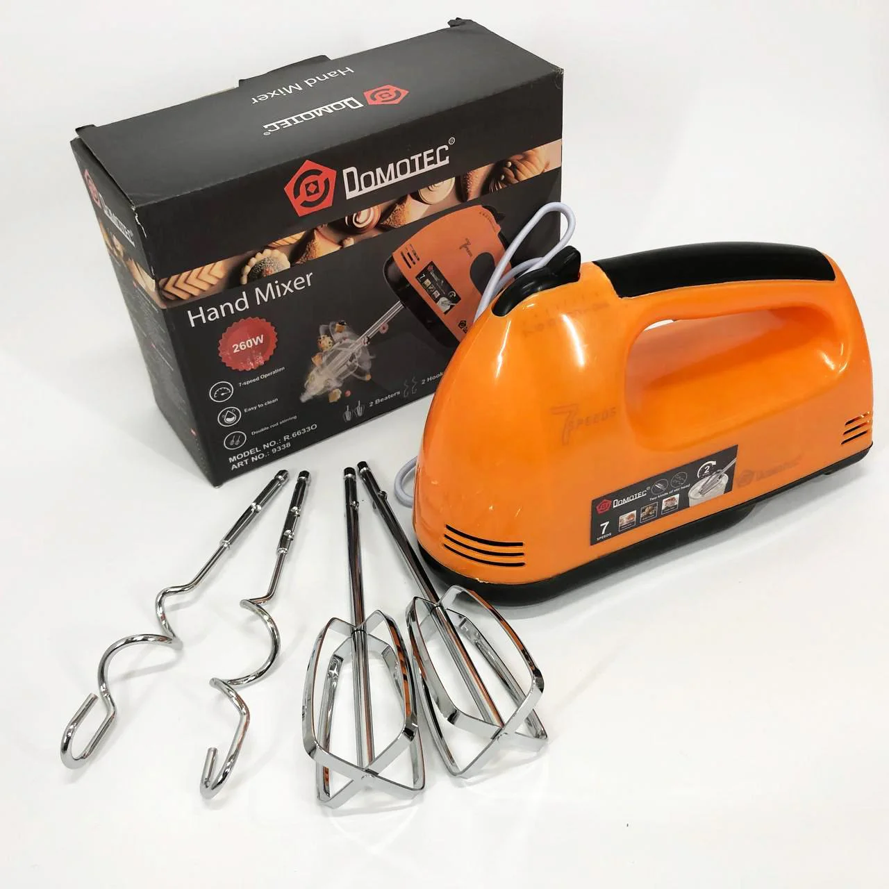 Миксер DOMOTEC R6633O 260 Вт з 7 швидкостями для домашнього використання - Зображення 15