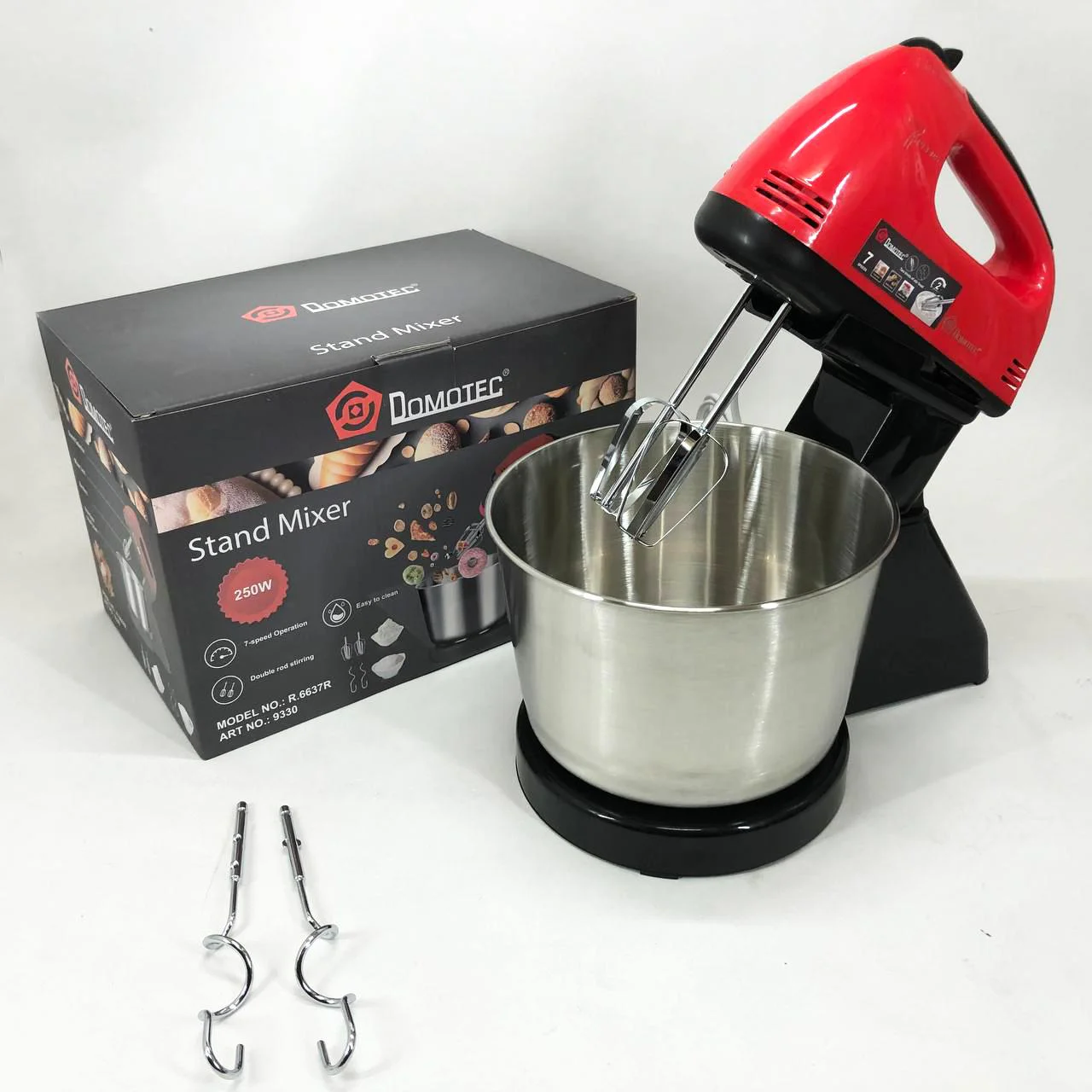 Миксер ручний Domotec R6637R 250W з чашею 2 літри, стильний та практичний. - Зображення 3