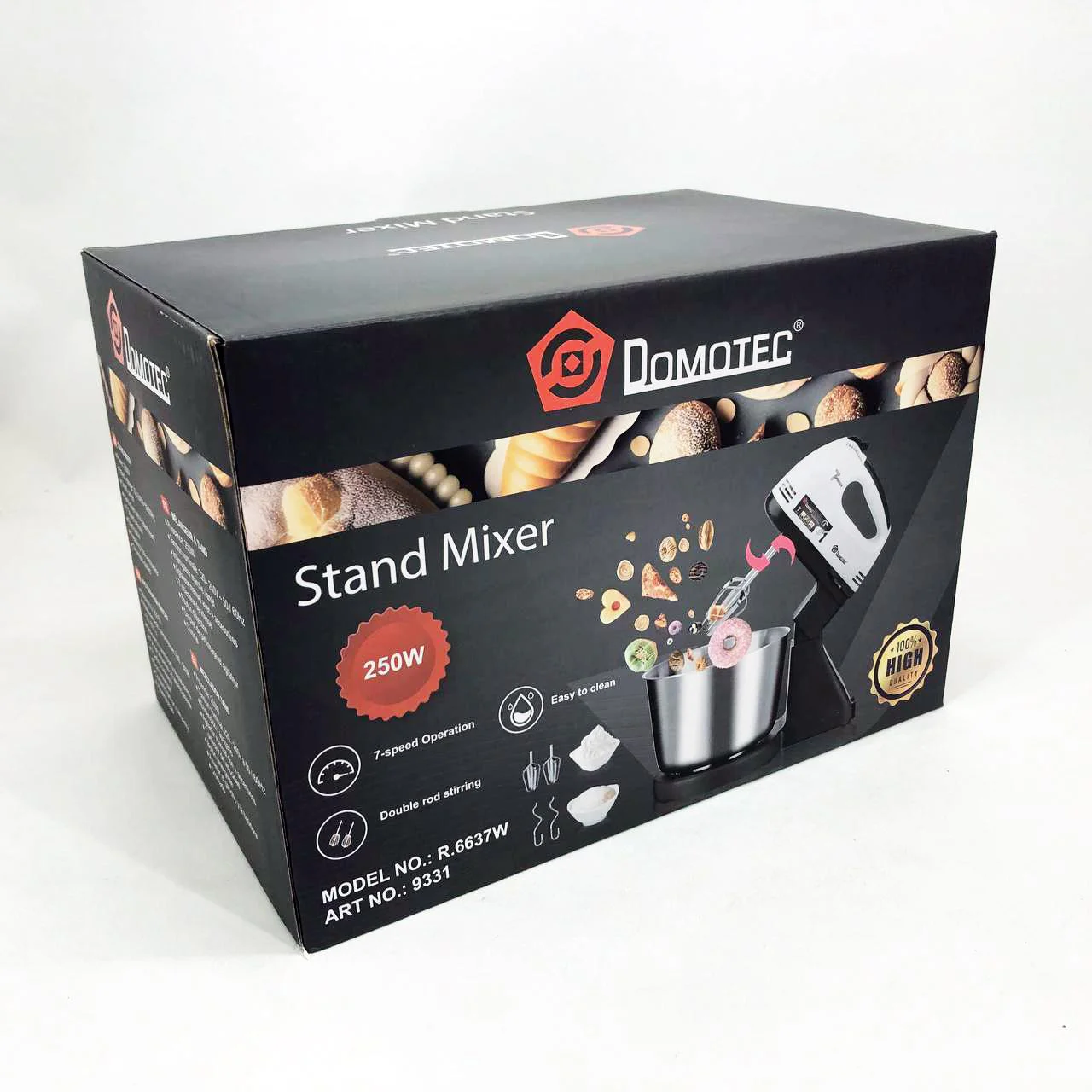 Миксер стаціонарний Domotec R6637W на 250 Вт з 7 швидкостями для кухні - Зображення 17