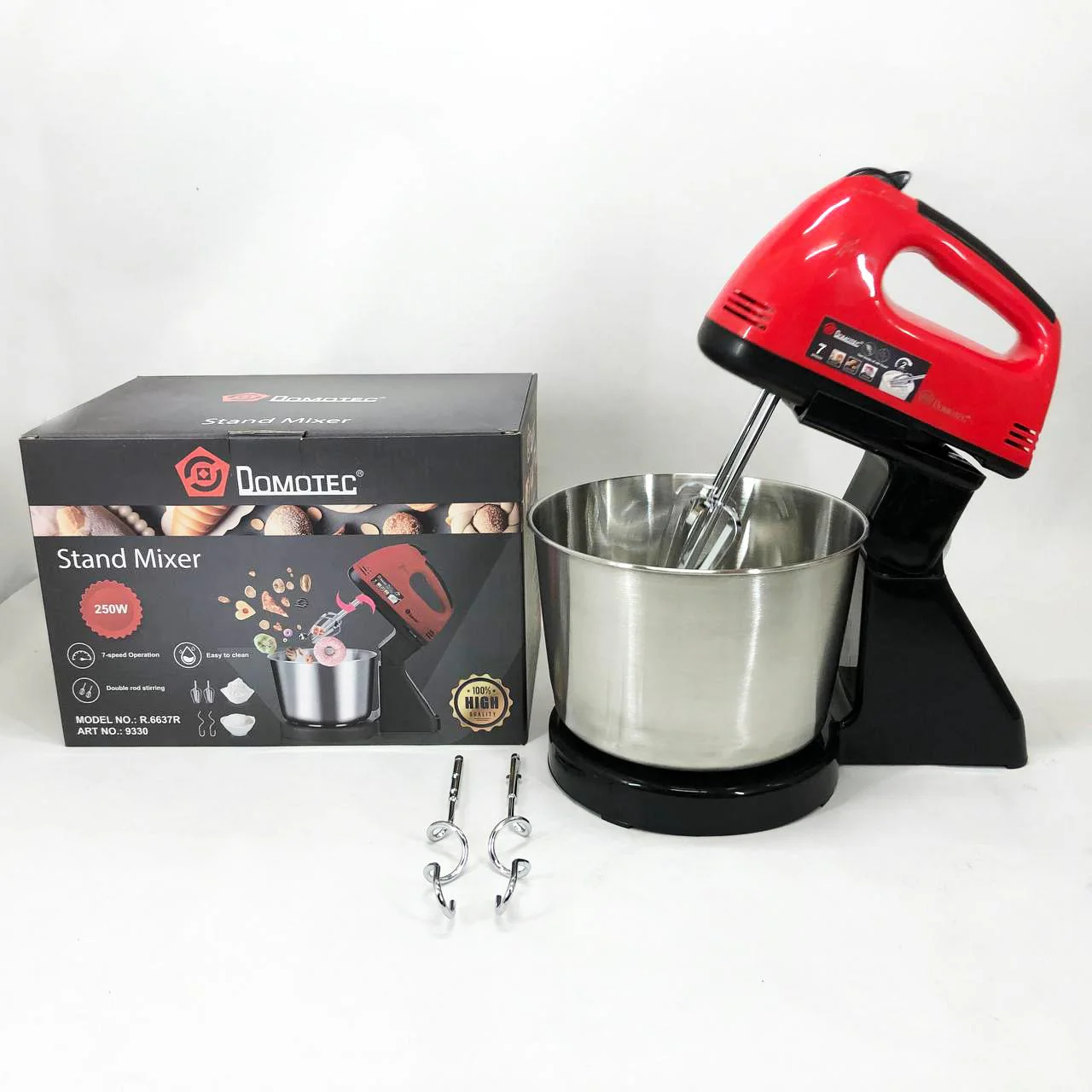 Миксер ручний Domotec R6637R 250W з чашею 2 літри, стильний та практичний. - Зображення 6