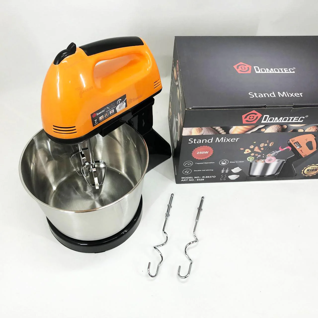 Стаціонарний міксер Domotec R6637O 250 Вт з 7 швидкостями та чашею для кухні - Зображення 2