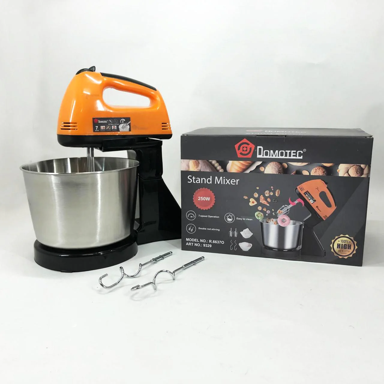 Стаціонарний міксер Domotec R6637O 250 Вт з 7 швидкостями та чашею для кухні - Зображення 8