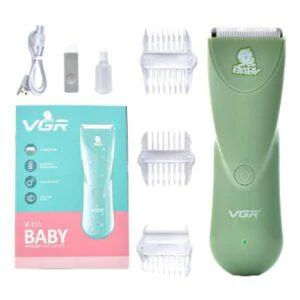 Машинка для стрижки VGR V-150 — надтиха IPX7 для дітей, зелена