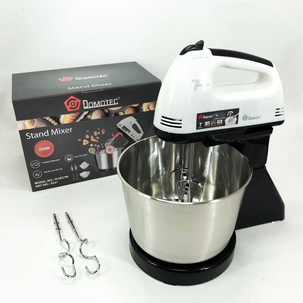 Миксер стаціонарний Domotec R6637W на 250 Вт з 7 швидкостями для кухні - Зображення 13