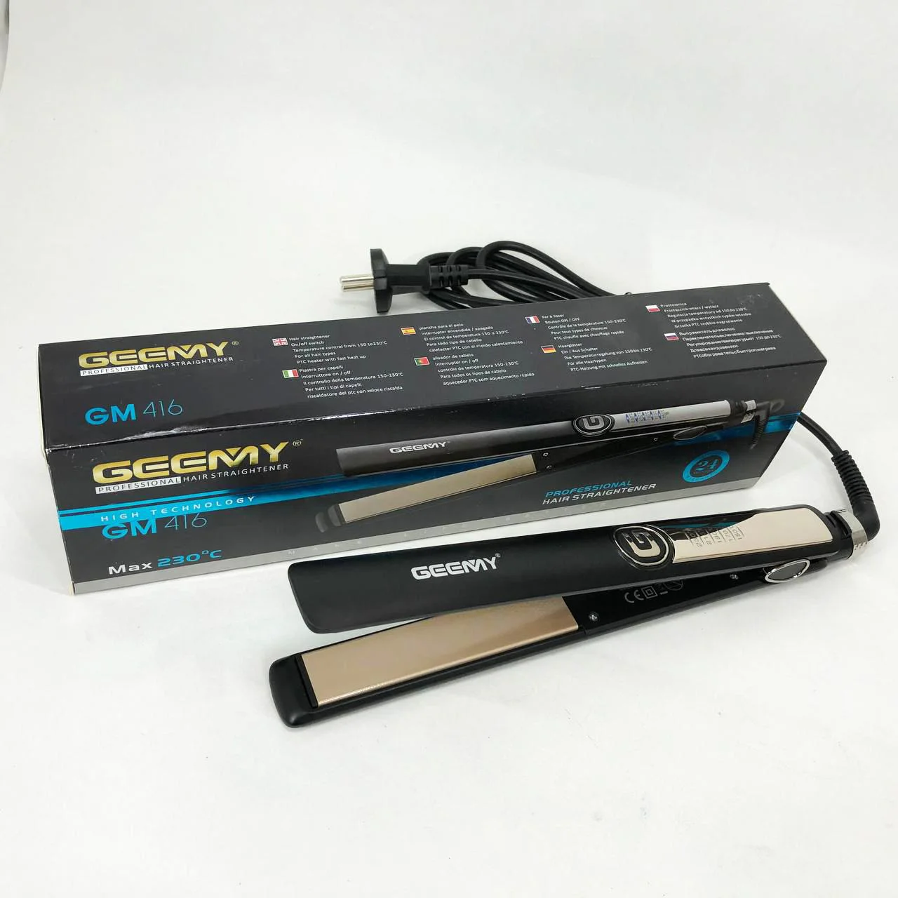 Выпрямитель-утюжок для волос Gemei GM-416 з LED дисплеєм та 5 температурними режимами - Зображення 10