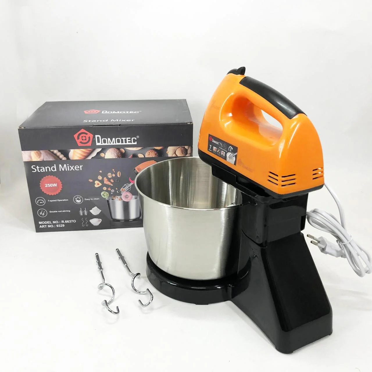 Стаціонарний міксер Domotec R6637O 250 Вт з 7 швидкостями та чашею для кухні - Зображення 6