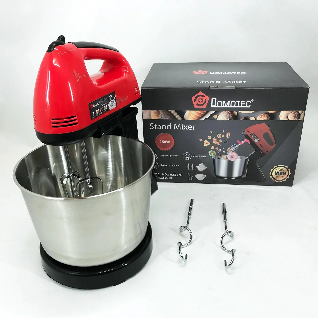 Миксер ручний Domotec R6637R 250W з чашею 2 літри, стильний та практичний. - Зображення 10