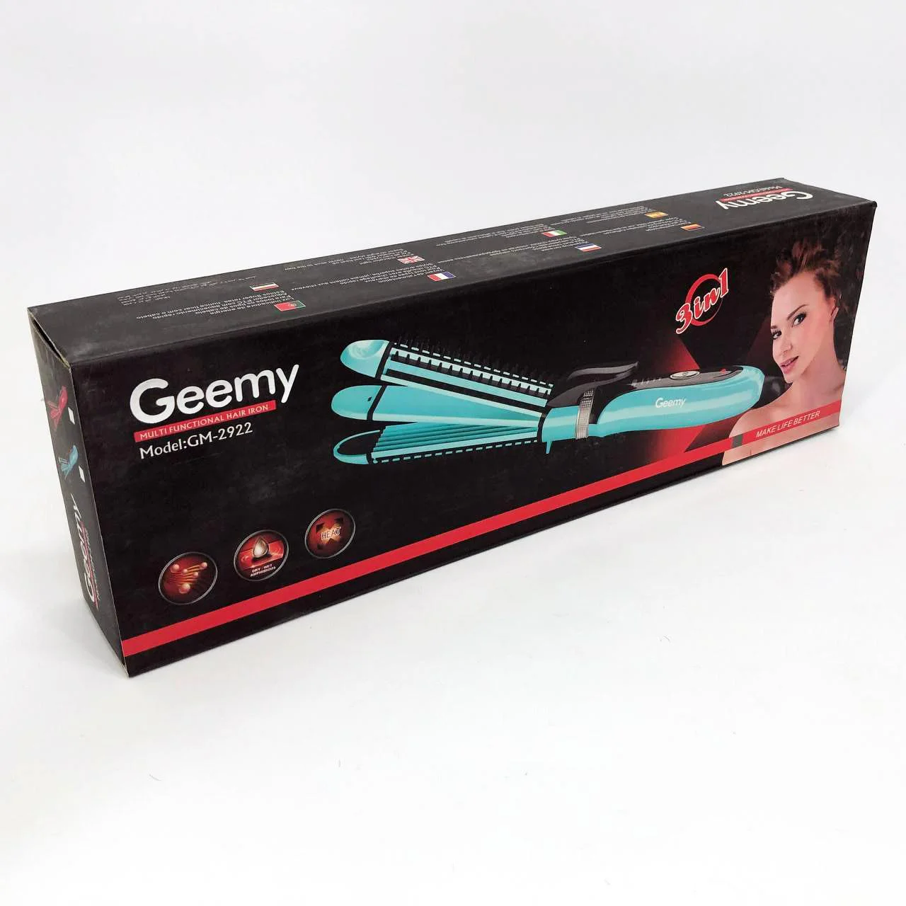 Плойка-утюжок Geemy GM-2922 3в1 для об'ємних укладок - Зображення 3