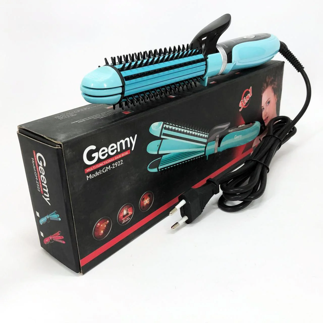 Плойка-утюжок Geemy GM-2922 3в1 для об'ємних укладок - Зображення 8