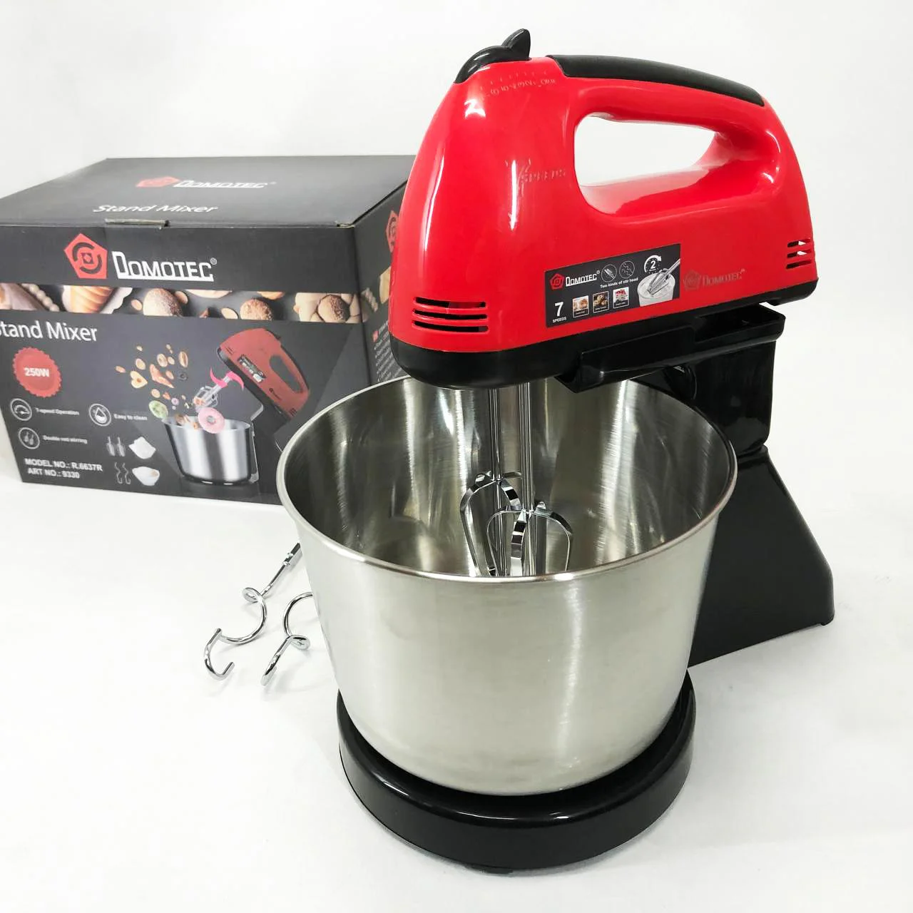 Миксер ручний Domotec R6637R 250W з чашею 2 літри, стильний та практичний. - Зображення 8