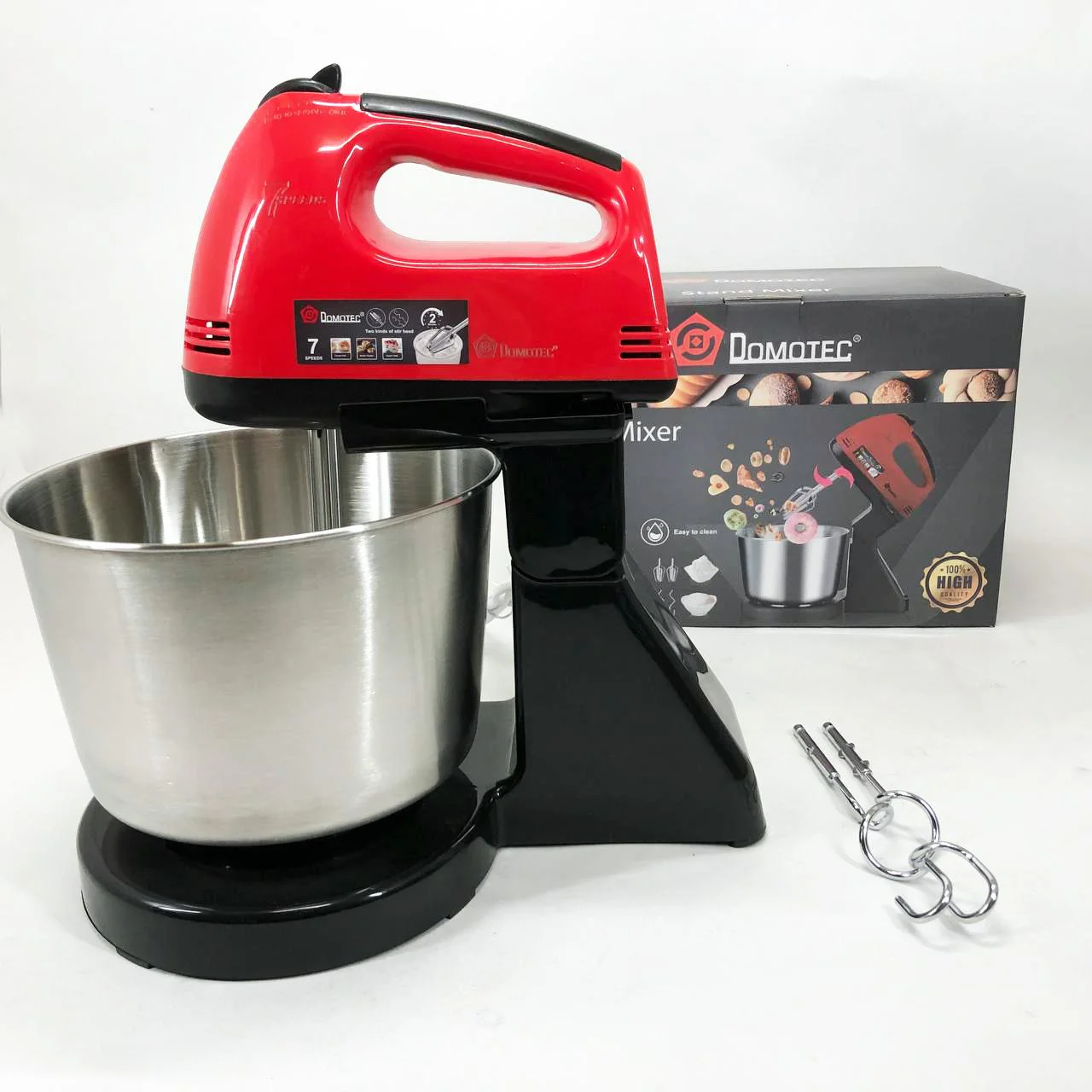 Миксер ручний Domotec R6637R 250W з чашею 2 літри, стильний та практичний. - Зображення 2