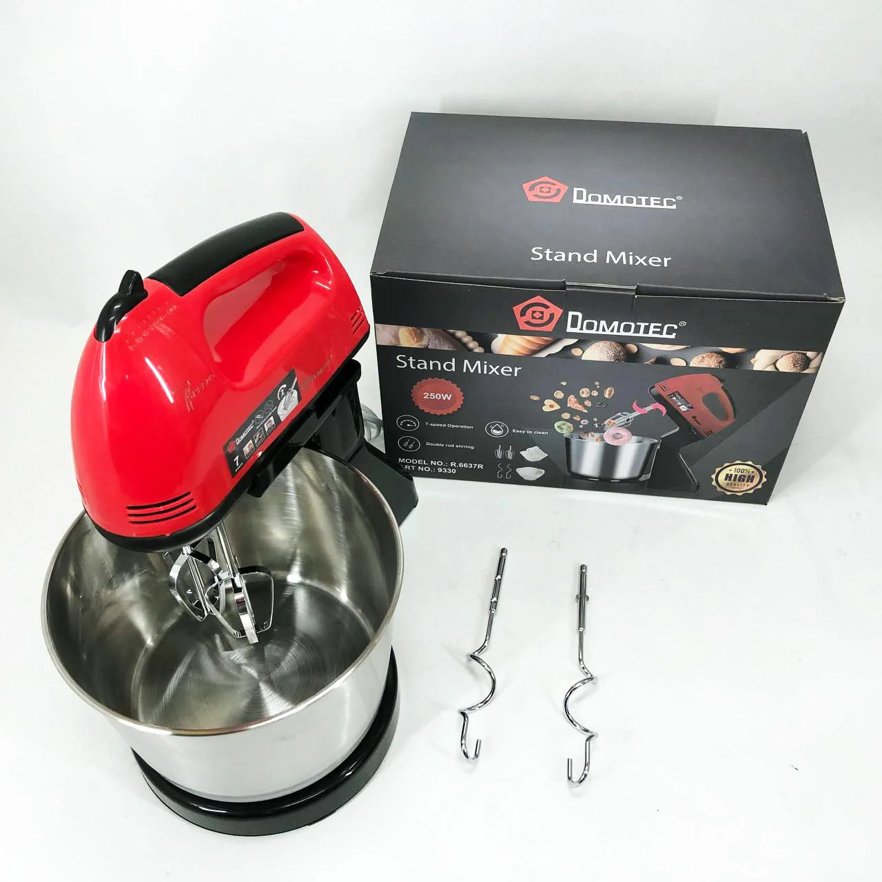 Миксер ручний Domotec R6637R 250W з чашею 2 літри, стильний та практичний. - Зображення 12