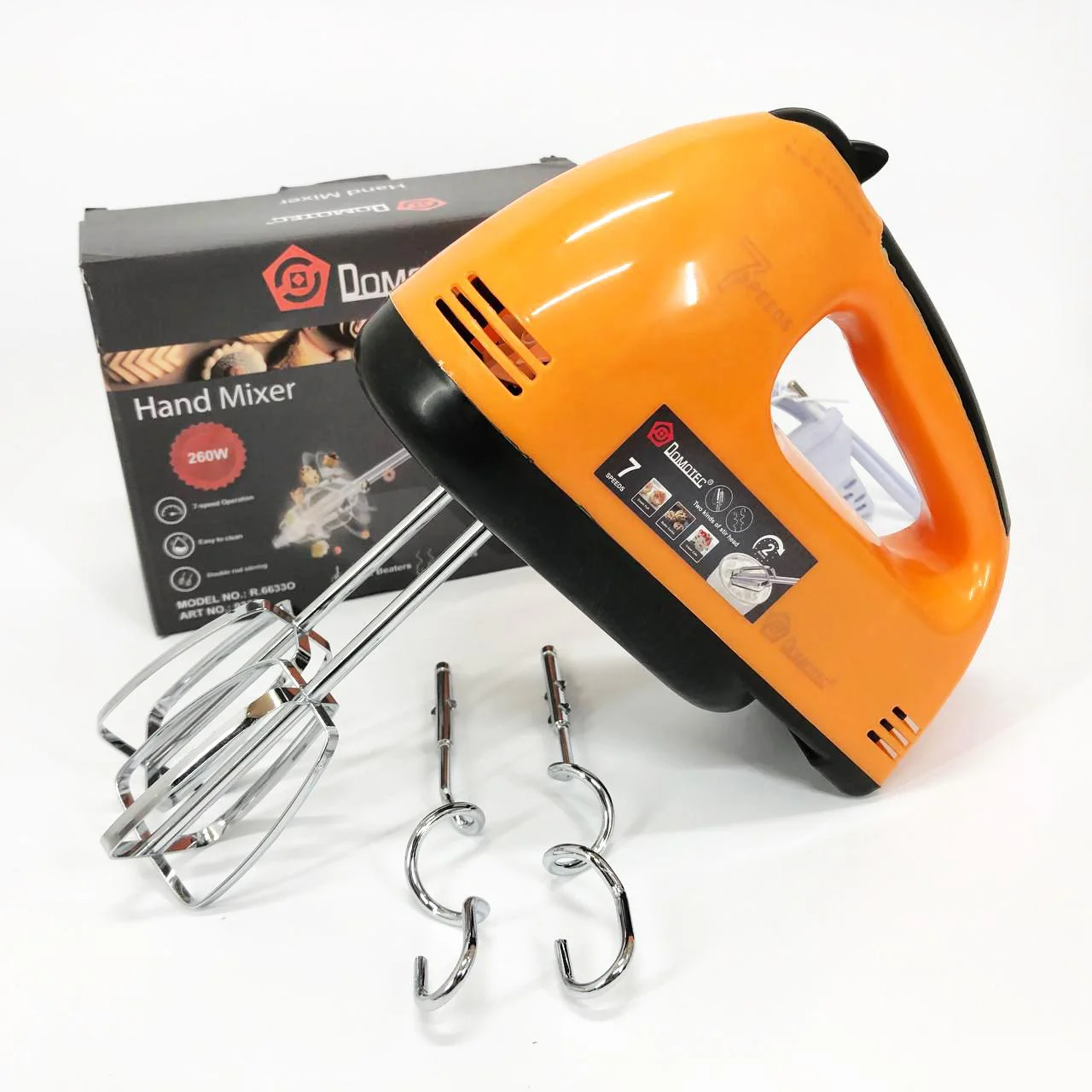 Миксер DOMOTEC R6633O 260 Вт з 7 швидкостями для домашнього використання - Зображення 13