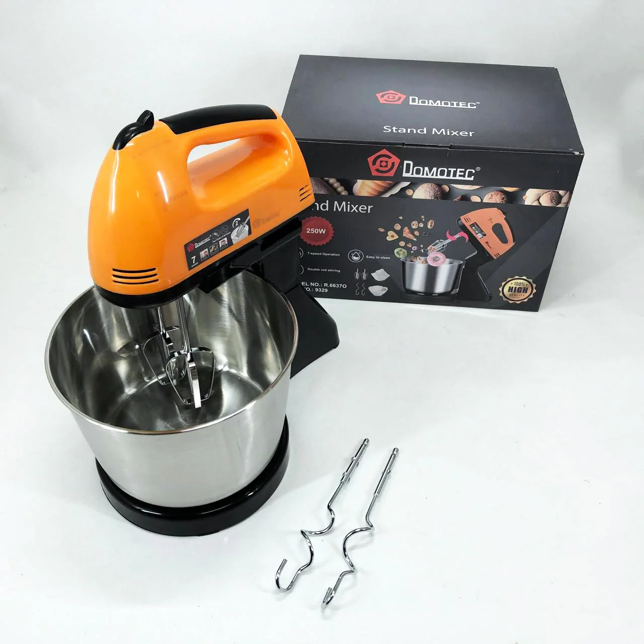 Стаціонарний міксер Domotec R6637O 250 Вт з 7 швидкостями та чашею для кухні - Зображення 12