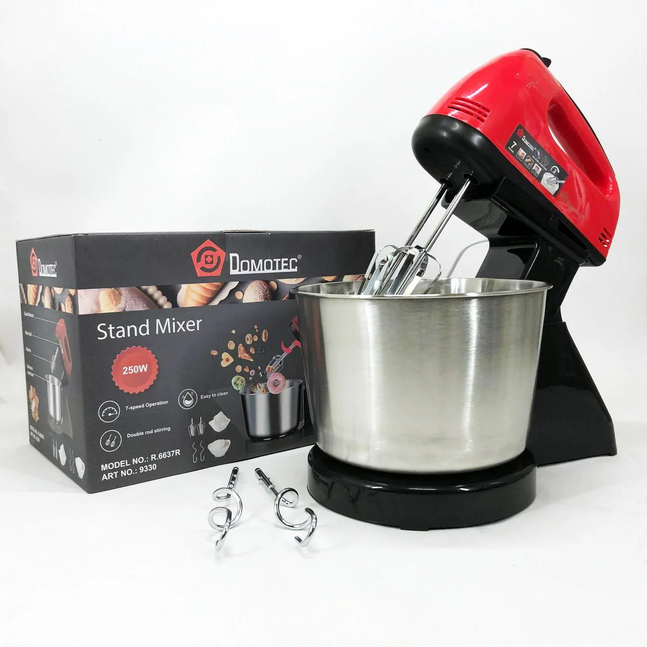 Миксер ручний Domotec R6637R 250W з чашею 2 літри, стильний та практичний. - Зображення 5