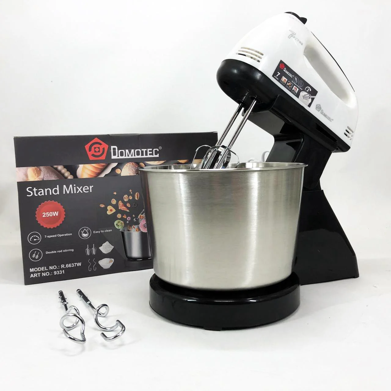 Миксер стаціонарний Domotec R6637W на 250 Вт з 7 швидкостями для кухні - Зображення 15