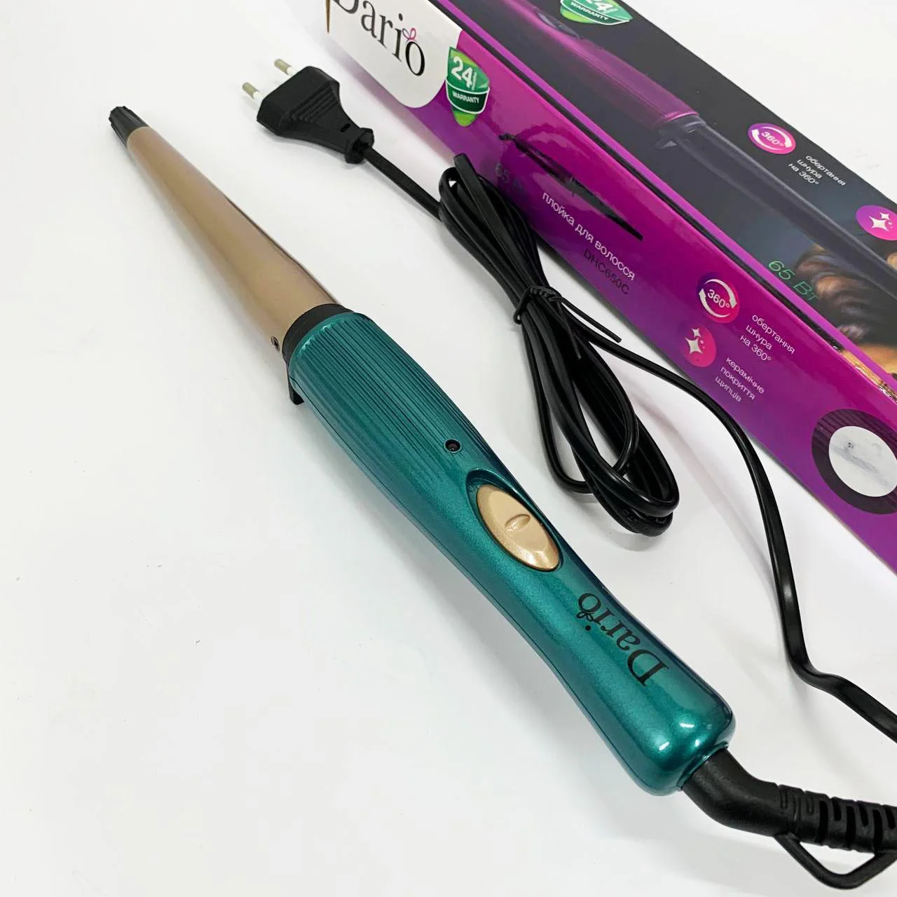 Dario DHC650C Плойка для волосся з керамічним покриттям та конусною формою для стильних локонів - Зображення 7