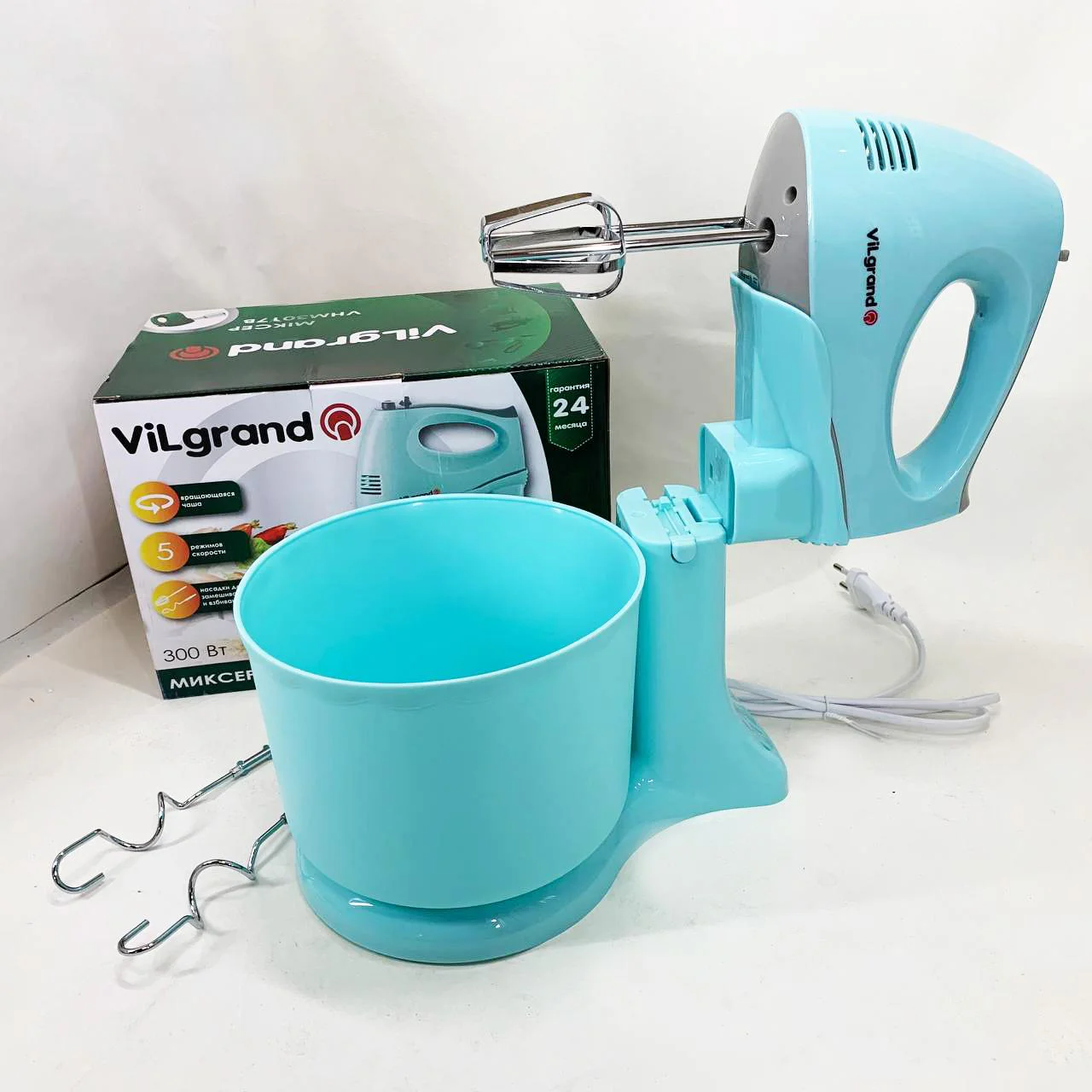 Миксер ViLgrand VHM3017B з 5 швидкостями та потужністю 300 Вт - Зображення 2