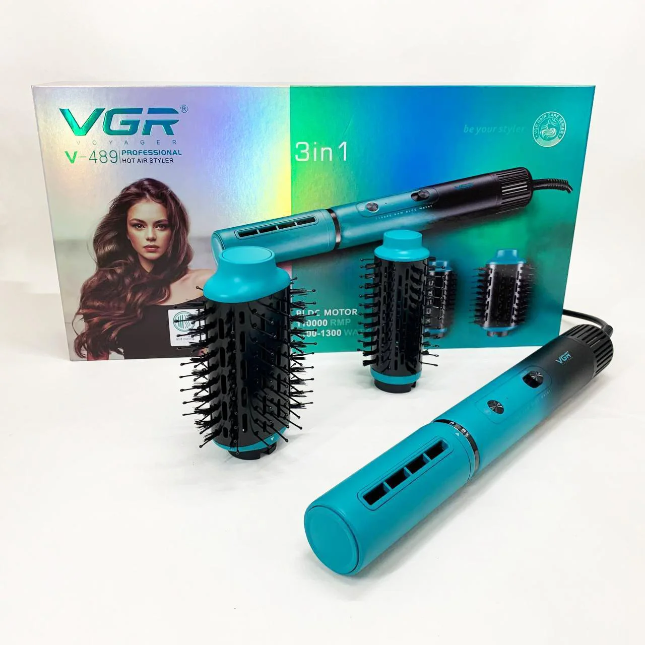 Фен-щітка VGR V-489 1300 Вт — швидка сушка та ідеальна укладка