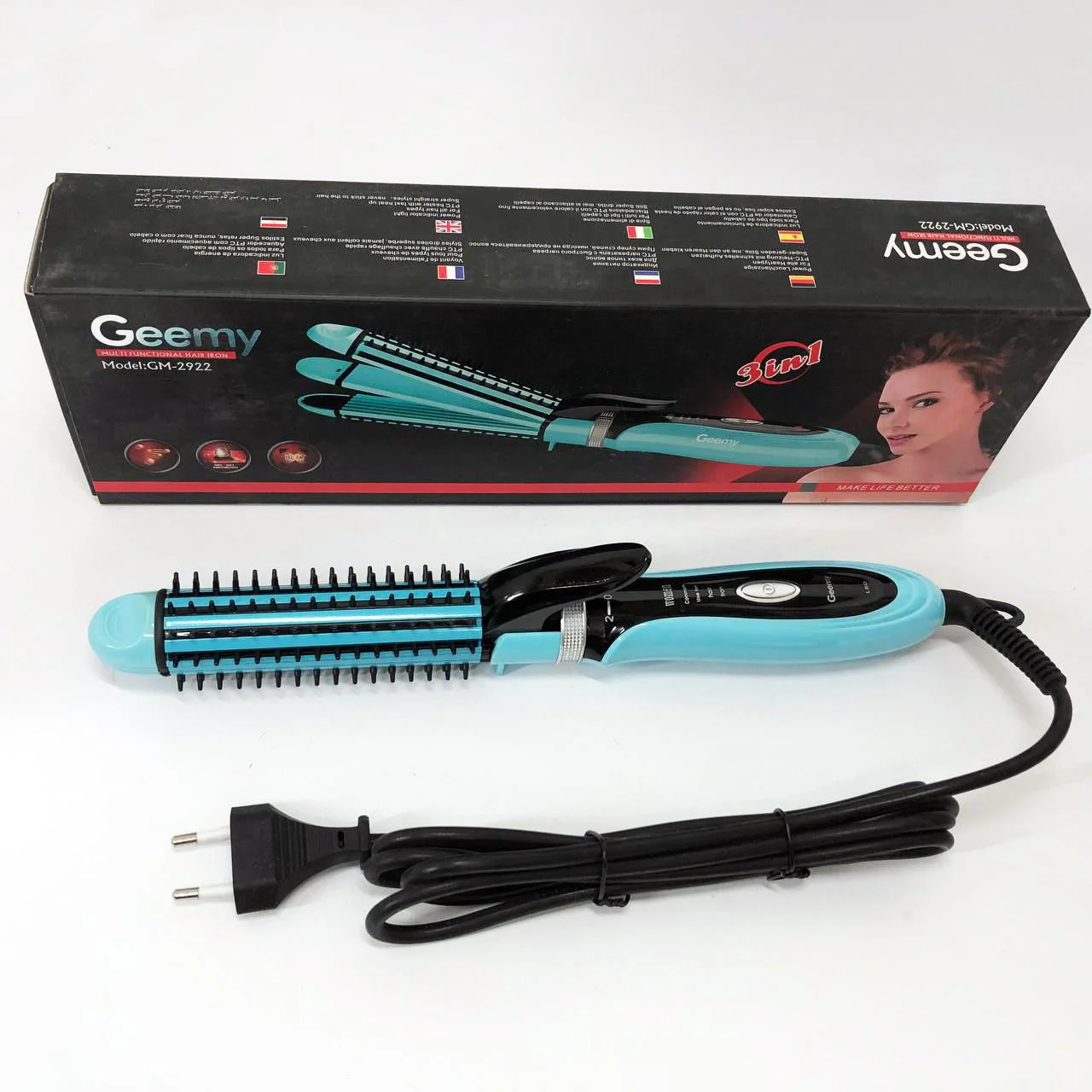 Плойка-утюжок Geemy GM-2922 3в1 для об'ємних укладок - Зображення 4