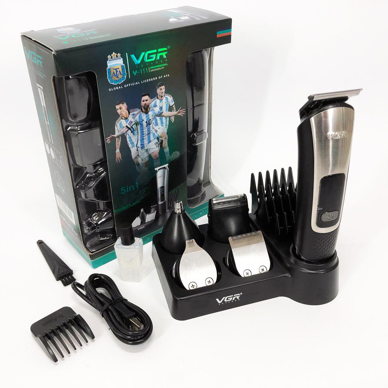 Набір для стрижки VGR V-111 5 в 1 з 9 насадками та акумулятором для універсального використання - Зображення 17