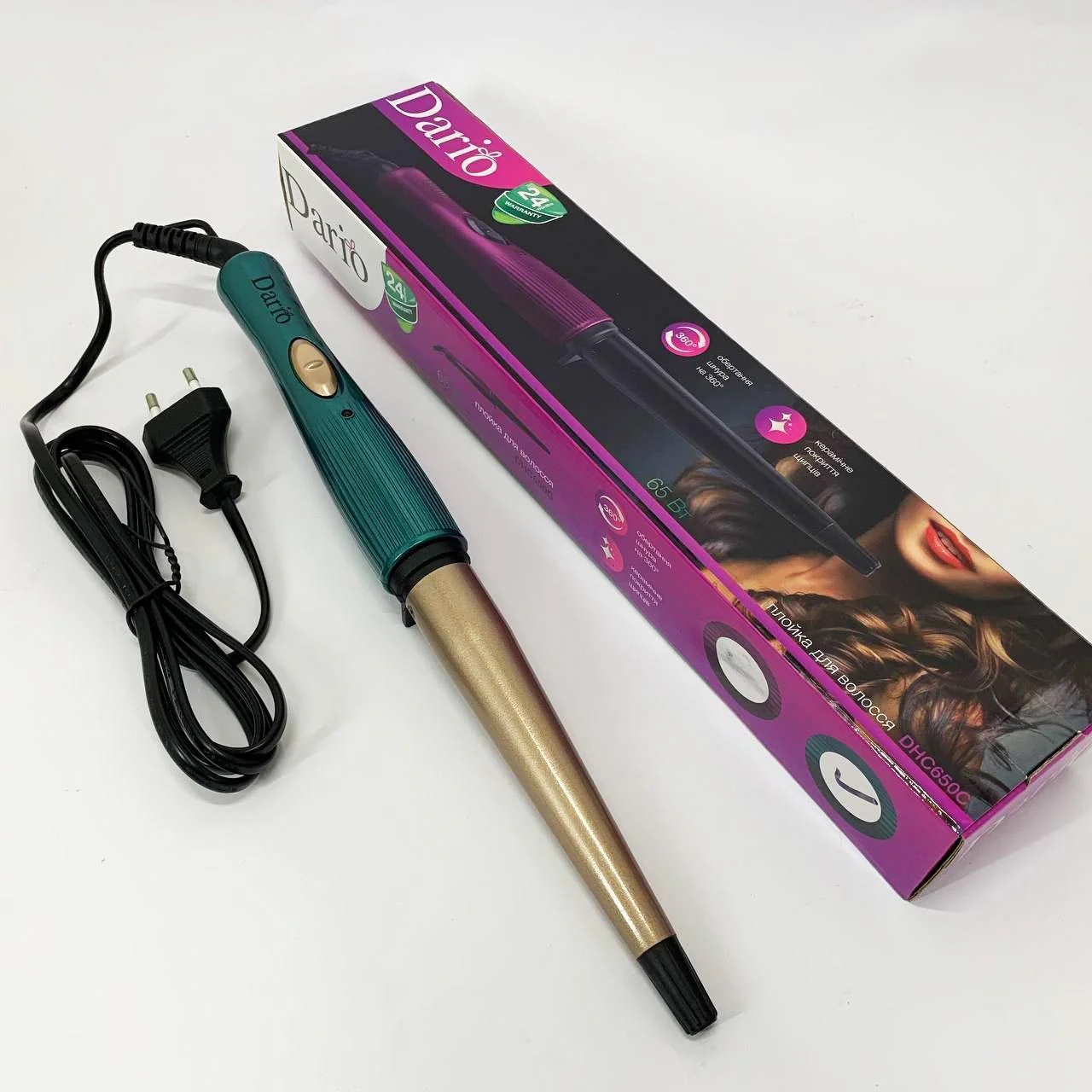 Dario DHC650C Плойка для волосся з керамічним покриттям та конусною формою для стильних локонів - Зображення 8