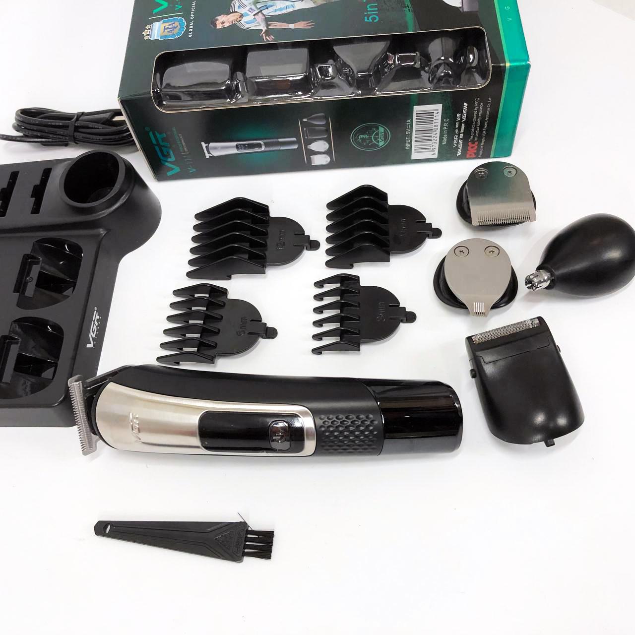 Набір для стрижки VGR V-111 5 в 1 з 9 насадками та акумулятором для універсального використання - Зображення 28