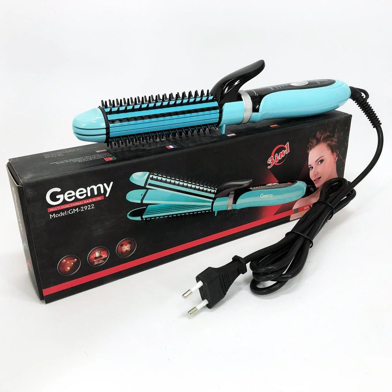 Плойка-утюжок Geemy GM-2922 3в1 для об'ємних укладок - Зображення 7