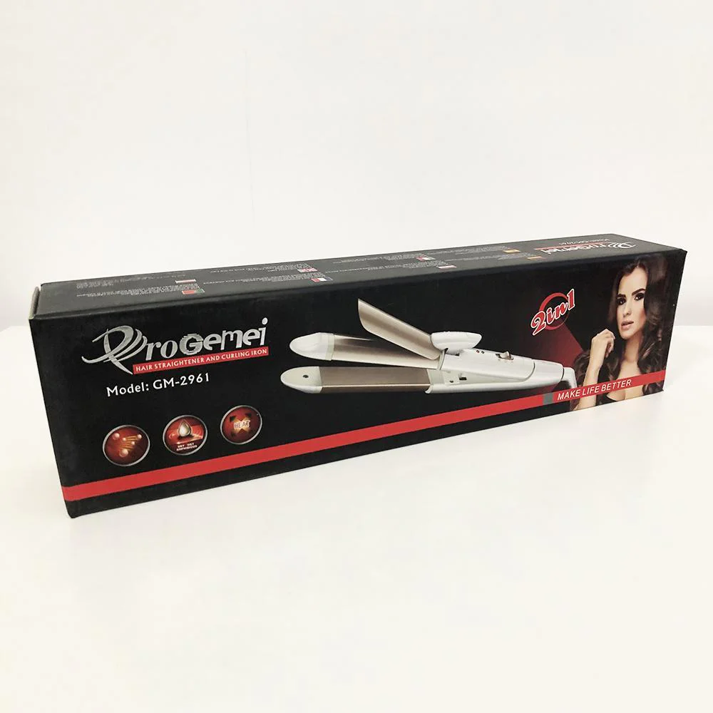 Щипці утюжок для волос GEMEI GM-2961 2 в 1 з керамічним покриттям для завивки волос - Зображення 3