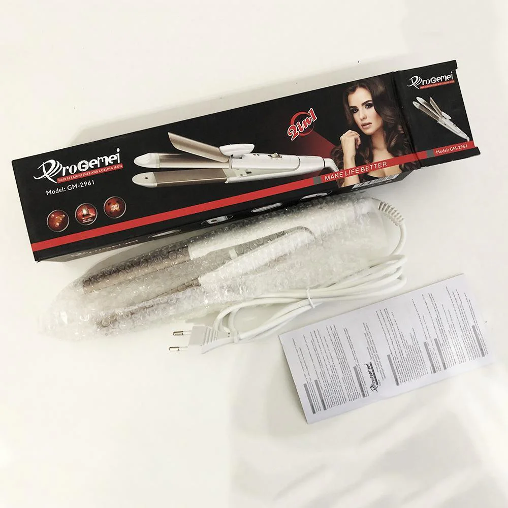 Щипці утюжок для волос GEMEI GM-2961 2 в 1 з керамічним покриттям для завивки волос - Зображення 4