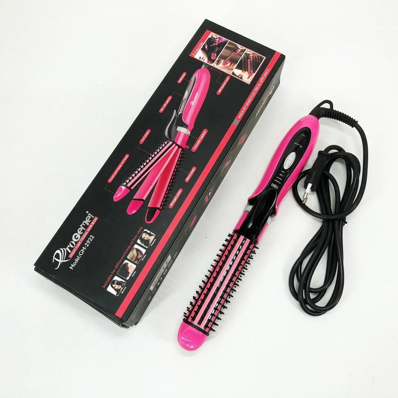 Плойка-утюжок Geemy GM-2922 3в1 - Універсальний стайлер для волосся з швидким нагрівом - Зображення 14