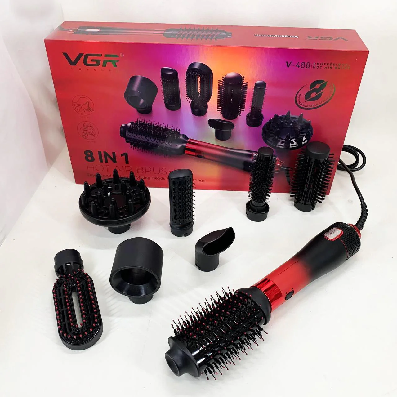 Фен-щітка VGR V-488 8-в-1 — професійна укладка вдома