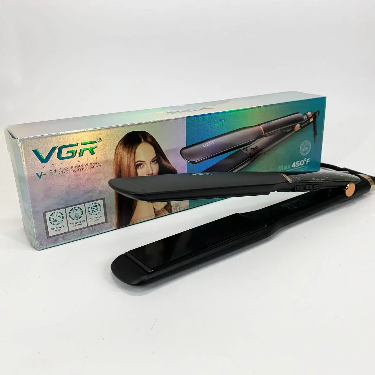 VGR В-519S — Випрямляч для волос з керамічними пластинами та LED-дисплеєм - Зображення 3