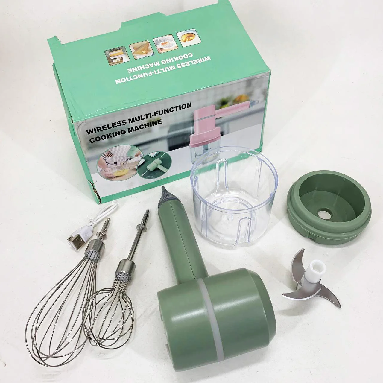 Ручний блендер Green 2 в 1 | Потужний акумулятор і USB зарядка для зручності використання. - Зображення 6