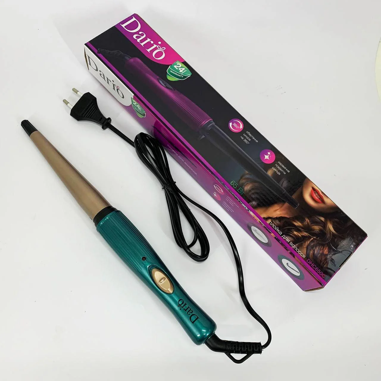 Dario DHC650C Плойка для волосся з керамічним покриттям та конусною формою для стильних локонів - Зображення 6