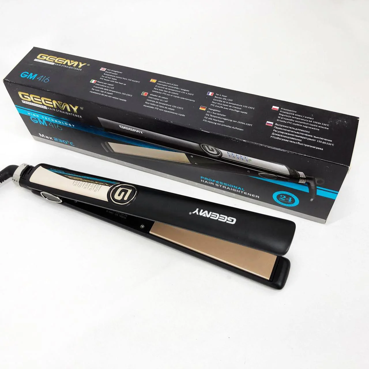 Выпрямитель-утюжок для волос Gemei GM-416 з LED дисплеєм та 5 температурними режимами - Зображення 4