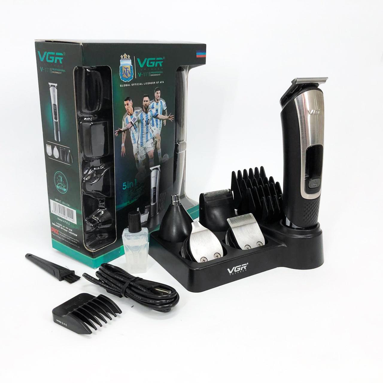 Набір для стрижки VGR V-111 5 в 1 з 9 насадками та акумулятором для універсального використання - Зображення 18