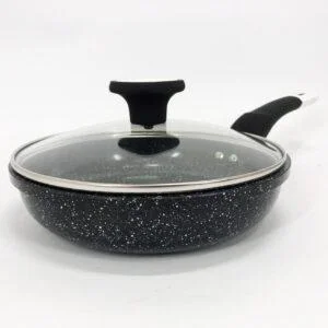 Сковорода Unique UN-5143 20 см з кришкою та багатошаровим гранітним антипригарним покриттям для всіх видів плит