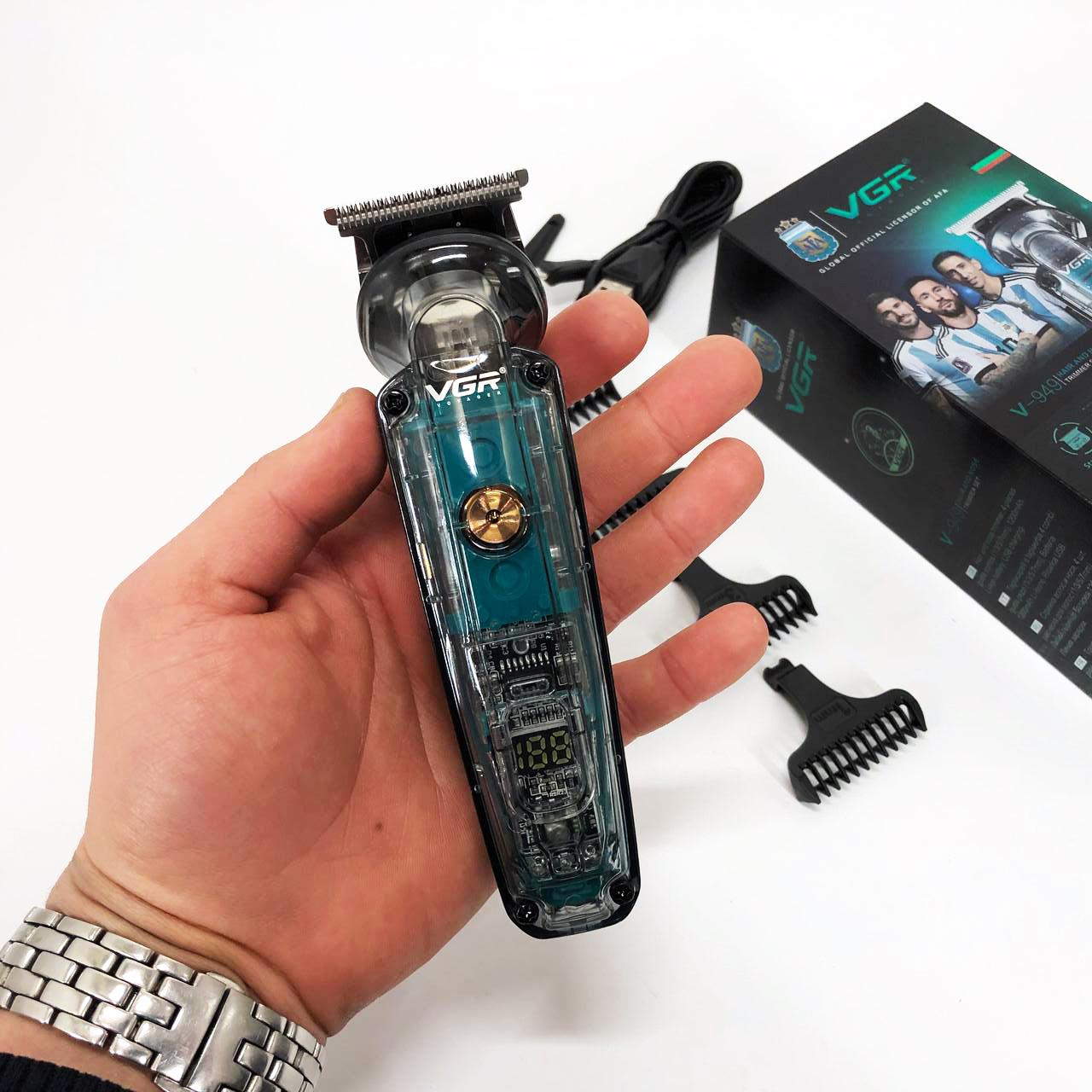 Аккумуляторна машинка для стрижки волос VGR V-949 — Професійна окантовочна машинка для бороди - Зображення 9