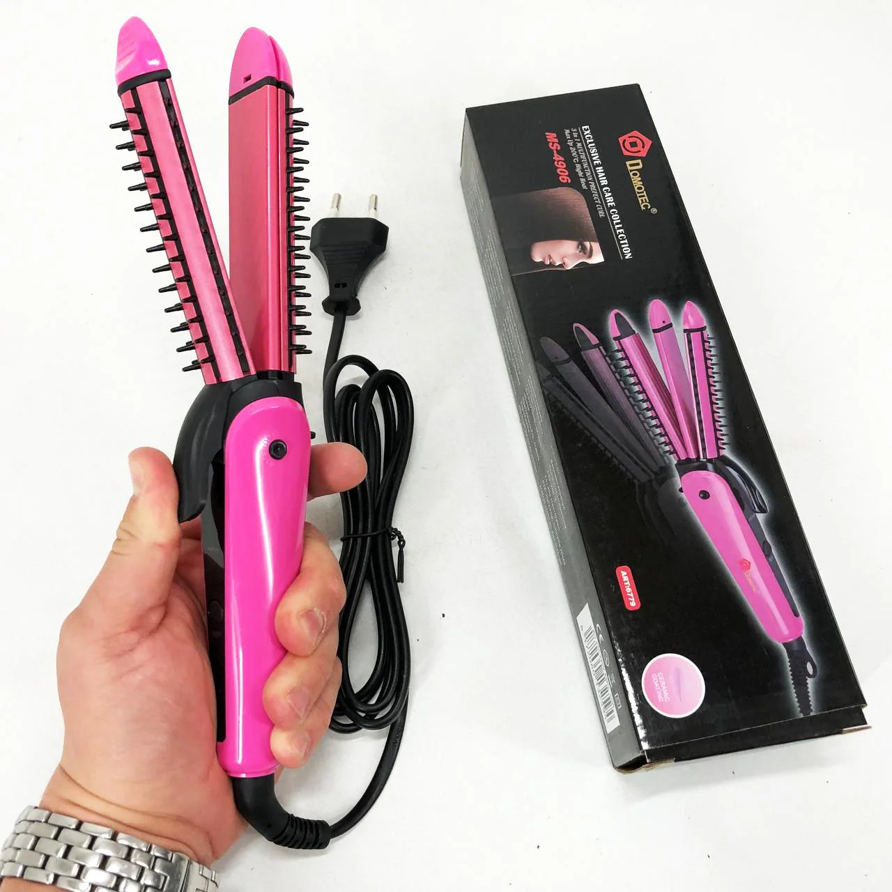 Щипці DOMOTEC MS-4906 3в1 для локонів, гофре та випрямлення волосся - Зображення 9