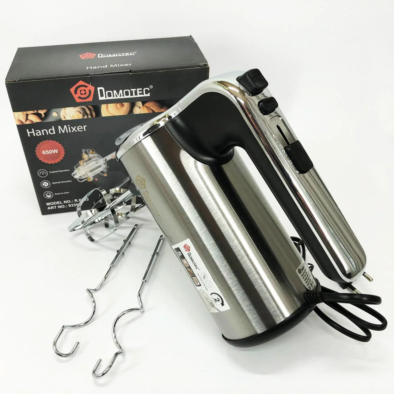 Миксер кухонний DOMOTEC R 6693 650W з 5 швидкостями для комфортного приготування їжі - Зображення 7