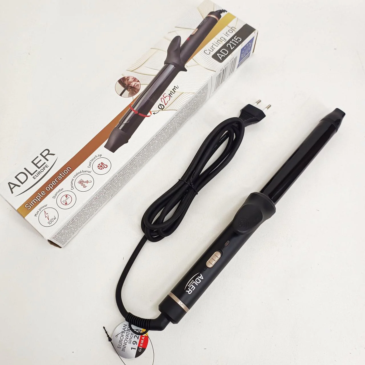 Плойка Adler AD 2115 Curly 100Вт з керамічним покриттям для локонів середньої товщини - Зображення 3