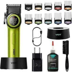 Машинка для стрижки VGR V-001 — LED‑дисплей, DLC‑лезо, 4600 mAh
