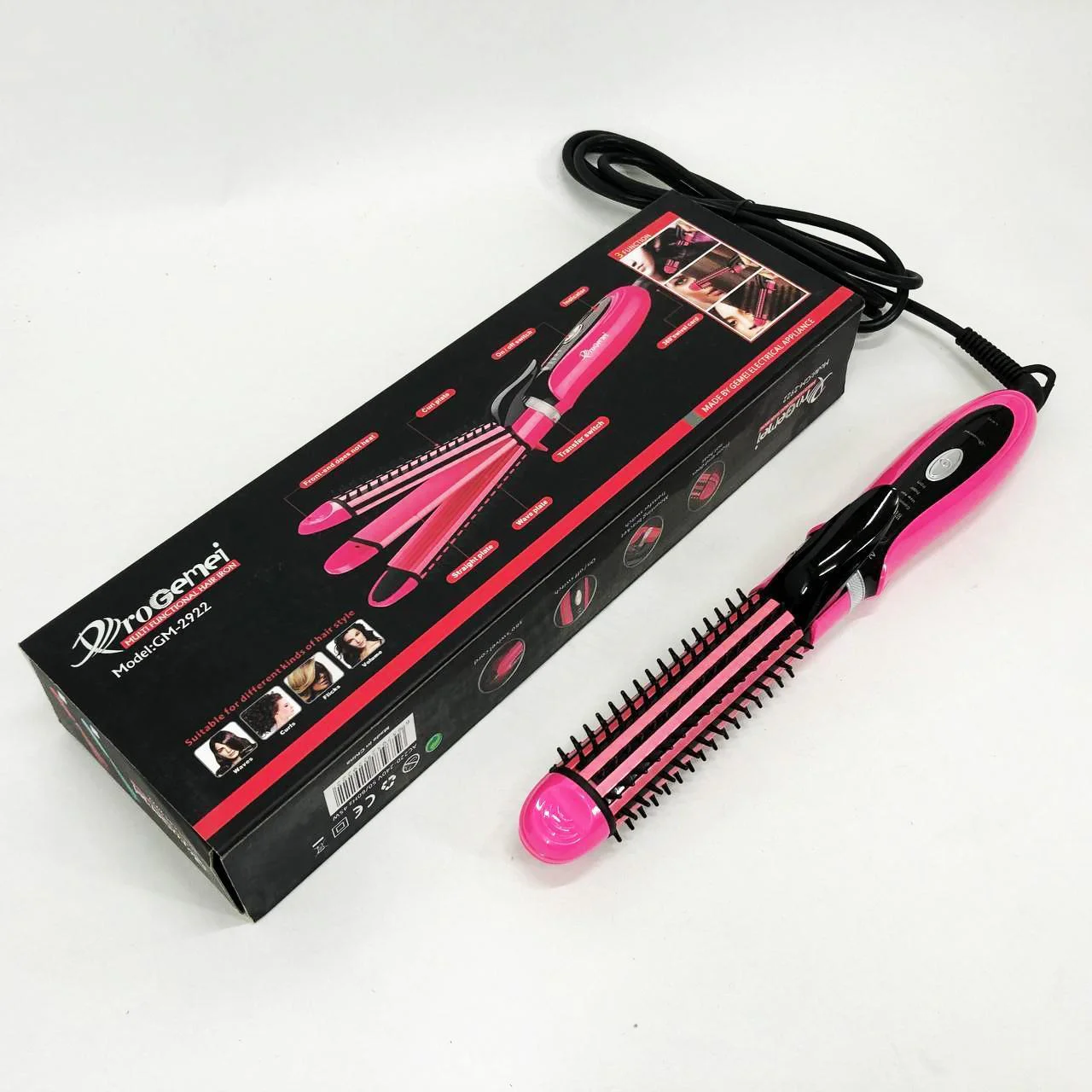 Плойка-утюжок Geemy GM-2922 3в1 - Універсальний стайлер для волосся з швидким нагрівом - Зображення 9