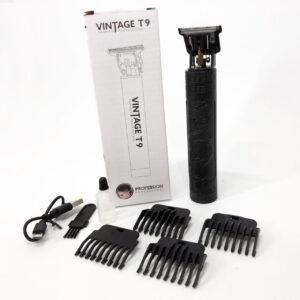 Машинка для стрижки Vintage T9-2 BLACK — 4 насадки, до 120 хв автономії